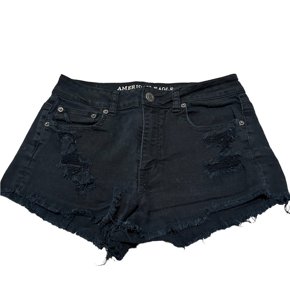AMERICAN EAGLE  BLACK HI RISE FESTIVAL STRETCH SHORTS SIZE 8
